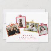 Rood & Goud Glitter Foto Cadeaudozen Kerstmis Feestdagenkaart (Voorkant)