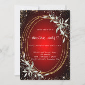 Rood goud glitter groen kerstfeest kaart (Voorkant)