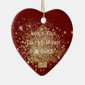 Rood Goud Glitter Kerstboom Liefde Keramisch Ornament (Rechts)