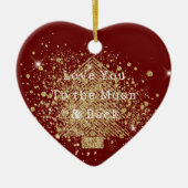 Rood Goud Glitter Kerstboom Liefde Keramisch Ornament (Voorkant)