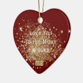 Rood Goud Glitter Kerstboom Liefde Keramisch Ornament (Links)