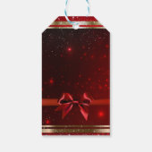 Rood & Goud Glitter Mode Strik Elke Feestelijke Fe Cadeaulabel (Achterkant)