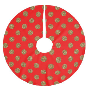  Rood Goud Glitter Stippen Pattern Christmas Kerstboom Rok