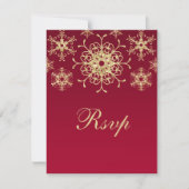 Rood, Goud Glitter UITZICHT Sneeuwvlokken RSVP Kaa (Voorkant)