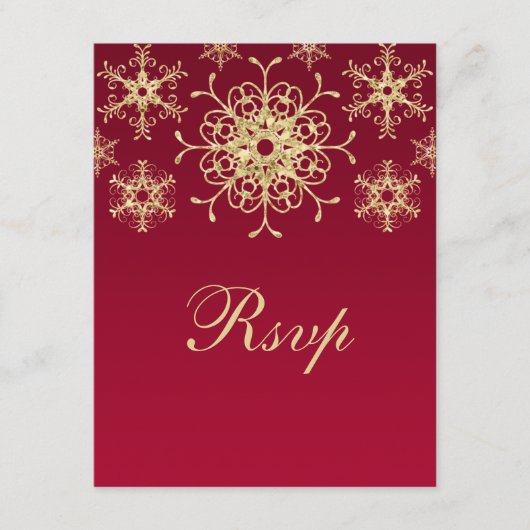 Rood, Goud Glitter UITZICHT Sneeuwvlokken RSVP Kaa (Voorkant)