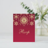 Rood, Goud Glitter UITZICHT Sneeuwvlokken RSVP Kaa (Staand voorkant)