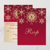 Rood, Goud Glitter UITZICHT Sneeuwvlokken RSVP Kaa (Voorkant / Achterkant)
