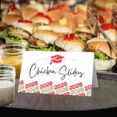 Rood & Goud Graduation Cap Vouwen Label, Eten of Plaatskaartje