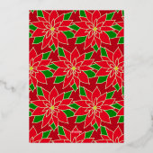 Rood Goud Groen Aangepaste Familie Vrolijk Kerstmi Folie Feestdagenkaart (Achterkant)