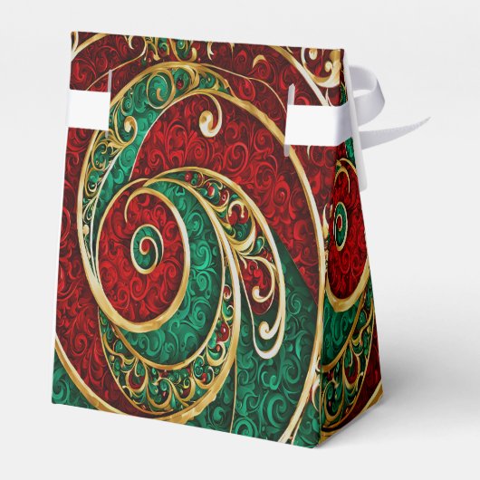 Rood Goud Groen Kerstcadeau Doos Bedankdoosjes (Achterkant)