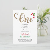 Rood Goud & Groen Kerstfeest 1e Verjaardag In Kaart (Staand voorkant)