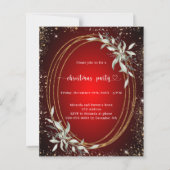Rood goud groen kerstfeest uitnodiging (Voorkant)