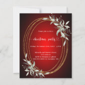 Rood goud groen kerstfeest uitnodiging (Voorkant)