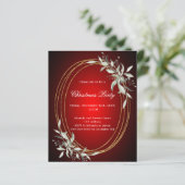 Rood goud groen kerstfeest uitnodiging (Staand voorkant)