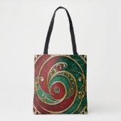 Rood Goud Groen Kerstvakantie Canvas tas (Voorkant)