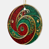 Rood Goud Groen Kerstvakantie Ornament (Links)