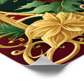 Rood Goud Groen Kerstvakantie Poster (Hoek)