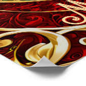 Rood Goud Groen Kerstvakantie Poster (Hoek)