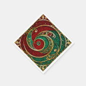 Rood Goud Groen Kerstvakantie Servet (Hoek)