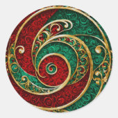 Rood Goud Groen Kerstvakantie Sticker (Voorkant)