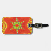 Rood Goud Groen Mandala Art Print Bagagelabel (Voorkant horizontaal)