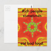 Rood Goud Groen Mandala Art Print Briefkaart (Voorkant / Achterkant)