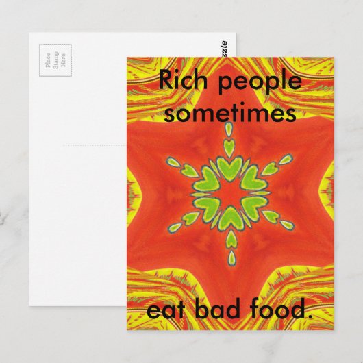 Rood Goud Groen Mandala Art Print Briefkaart (Voorkant / Achterkant)