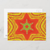 Rood Goud Groen Mandala Art Print Briefkaart (Voorkant / Achterkant)
