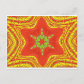 Rood Goud Groen Mandala Art Print Briefkaart (Voorkant)