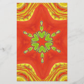 Rood Goud Groen Mandala Art Print Briefpapier (Voorkant)