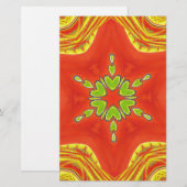 Rood Goud Groen Mandala Art Print Briefpapier (Voorkant / Achterkant)