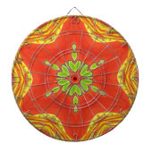 Rood Goud Groen Mandala Art Print Dartbord (Voorkant)