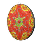 Rood Goud Groen Mandala Art Print Dartbord (Voorkant Rechts)
