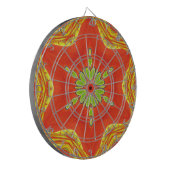 Rood Goud Groen Mandala Art Print Dartbord (Voorkant Links)