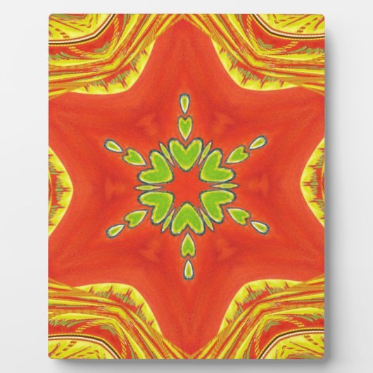 Rood Goud Groen Mandala Art Print Fotoplaat (Voorkant)