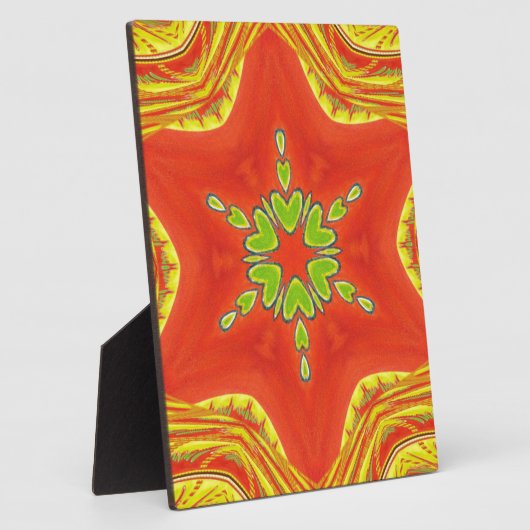 Rood Goud Groen Mandala Art Print Fotoplaat (Zijkant)