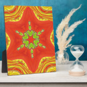 Rood Goud Groen Mandala Art Print Fotoplaat (Zijkant)