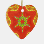 Rood Goud Groen Mandala Art Print Keramisch Ornament (Rechts)