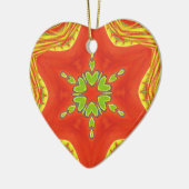 Rood Goud Groen Mandala Art Print Keramisch Ornament (Links)