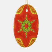 Rood Goud Groen Mandala Art Print Keramisch Ornament (Rechts)