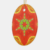 Rood Goud Groen Mandala Art Print Keramisch Ornament (Links)