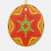 Rood Goud Groen Mandala Art Print Keramisch Ornament (Links)