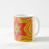 Rood Goud Groen Mandala Art Print Koffiemok (Voorkant rechts)