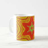 Rood Goud Groen Mandala Art Print Koffiemok (Voorkant links)