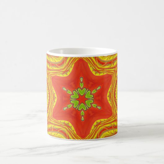 Rood Goud Groen Mandala Art Print Koffiemok (Center)
