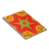 Rood Goud Groen Mandala Art Print Notitieboek (Rechterzijde)