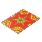 Rood Goud Groen Mandala Art Print Notitieboek (Linkerzijde)
