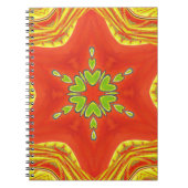 Rood Goud Groen Mandala Art Print Notitieboek (Voorkant)