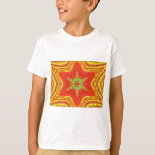 Rood Goud Groen Mandala Art Print T-shirt