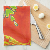 Rood Goud Groen Mandala Art Print Theedoek (Quarter Fold)